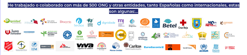 Resumen de ONGs y entidades con las que ha trabajado Enrique del Árbol